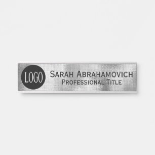 Silver Foil Office Door Sign Elegant Business