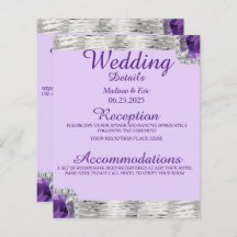 Silver Foil Purple Amethyst Wedding Detail