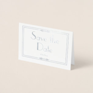 Silver Foil Save the Date Card
