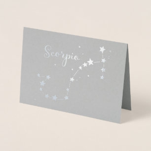 Silver Foil Scorpio Zodiac Constellation Card