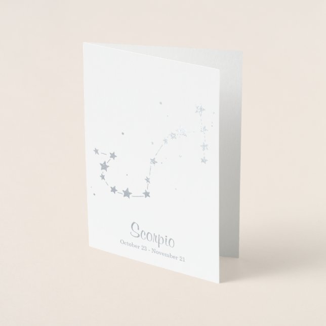Silver Foil SCORPIO Zodiac Sign Constellation Foil Card (Front)