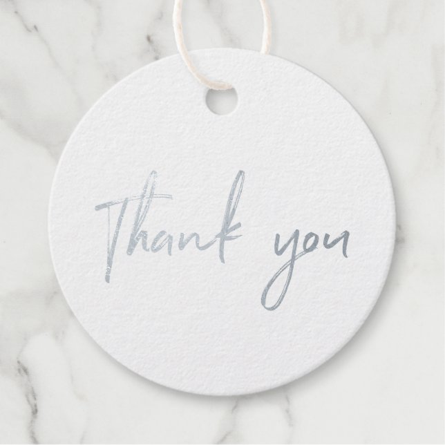 Silver Foil Small Business Thank you Packaging Tag (Front)