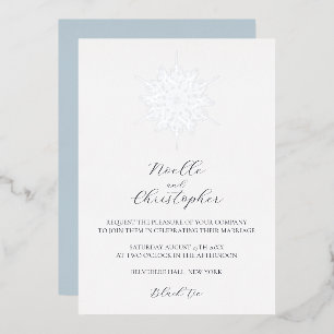 Silver Foil Snowflake Elegant Winter Wedding