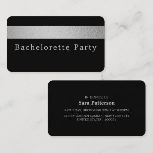 Silver Foil Stripe, Bachelorette Party Invite