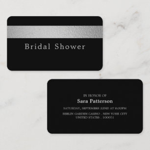Silver Foil Stripe, Bridal Shower Invitation