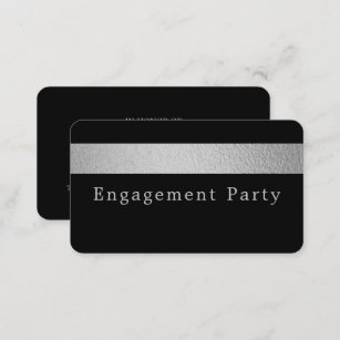 Silver Foil Stripe, Engagement Party Ticket Invite