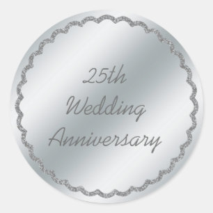 Silver Foil Wedding Anniversary Sticker Custom