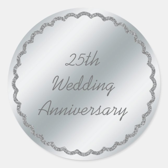 Silver Foil Wedding Anniversary Sticker Custom (Front)