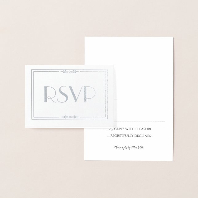 Silver Foil  Wedding RSVP Card (Display)