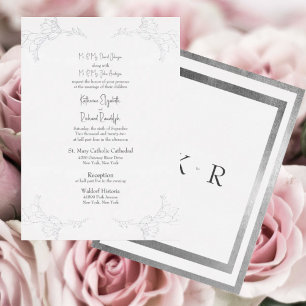 Silver Foil White Two Venue Both Parents Wedding  