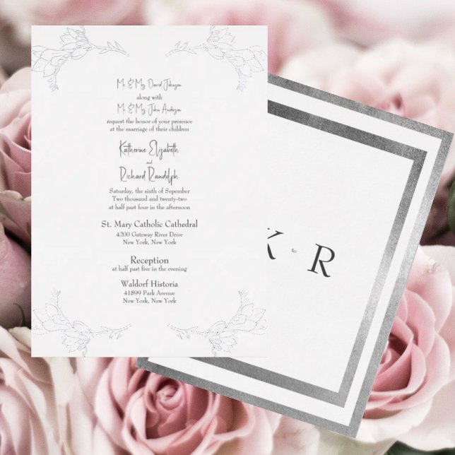 Silver Foil White Two Venue Both Parents Wedding   (Creator Uploaded)