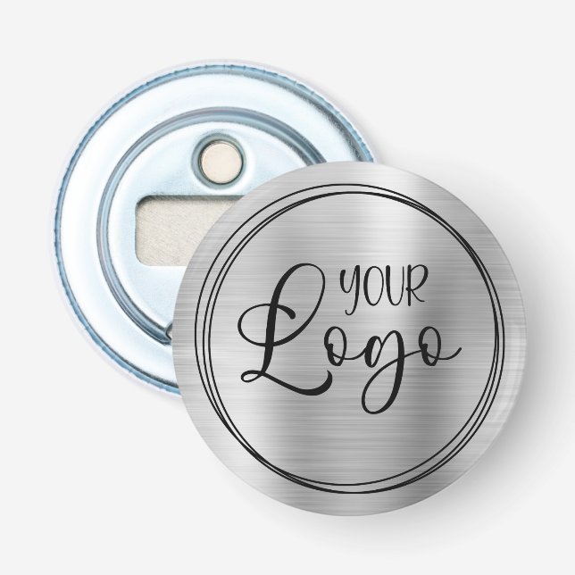 Silver Foil Your Business Logo Here Bottle Opener (Front)