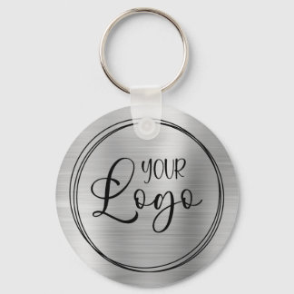 Silver Foil Your Business Logo Here Key Ring