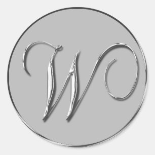 Silver Formal Wedding Monogram W Seal Weddings