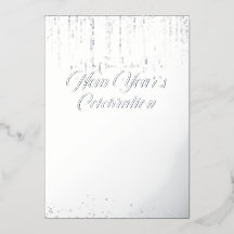 Silver Fouled New Year's Celebration Invite
