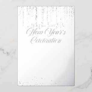 Silver Fouled New Year's Celebration Invite