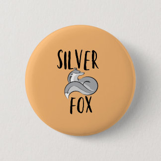 Silver Fox 6 Cm Round Badge