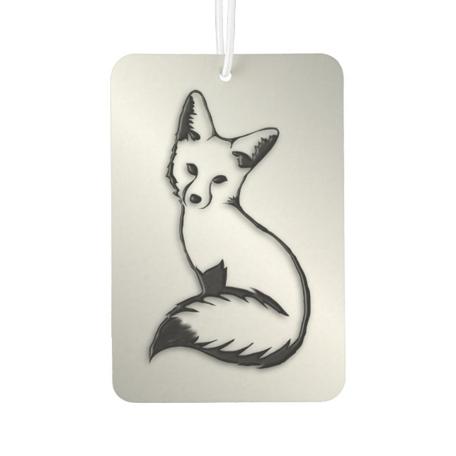 Silver Fox Car Air Freshener (Back)