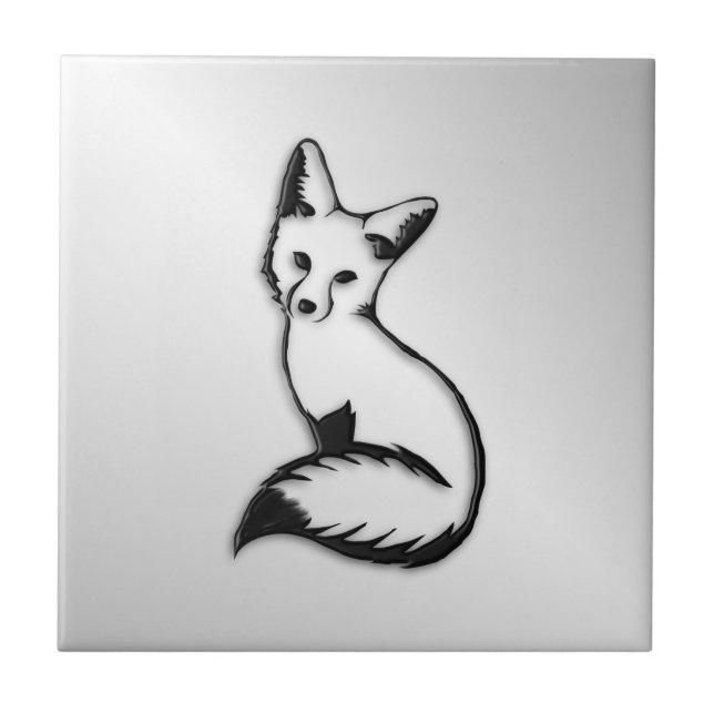 Silver Fox Ceramic Tile (Front)