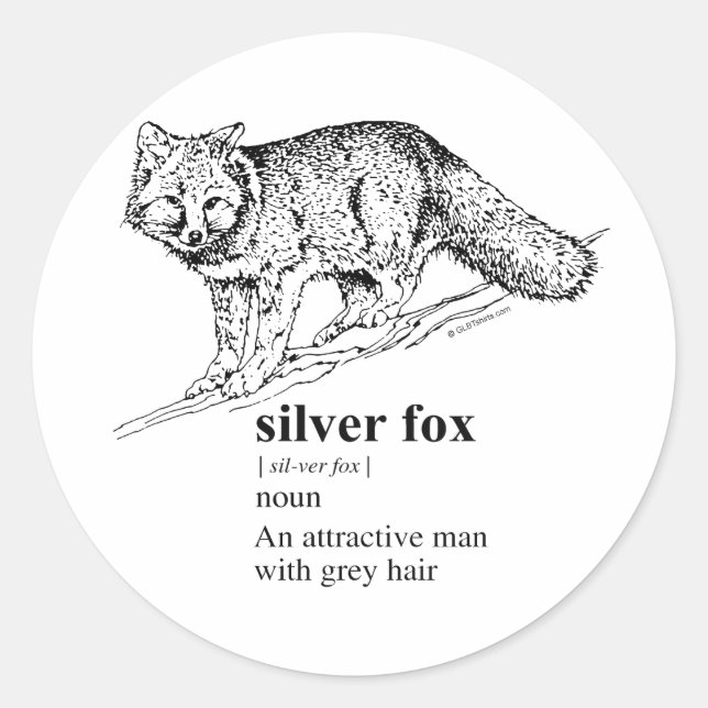 SILVER FOX CLASSIC ROUND STICKER (Front)