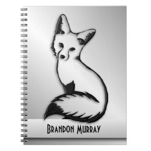 Silver Fox Custom Text Notebook