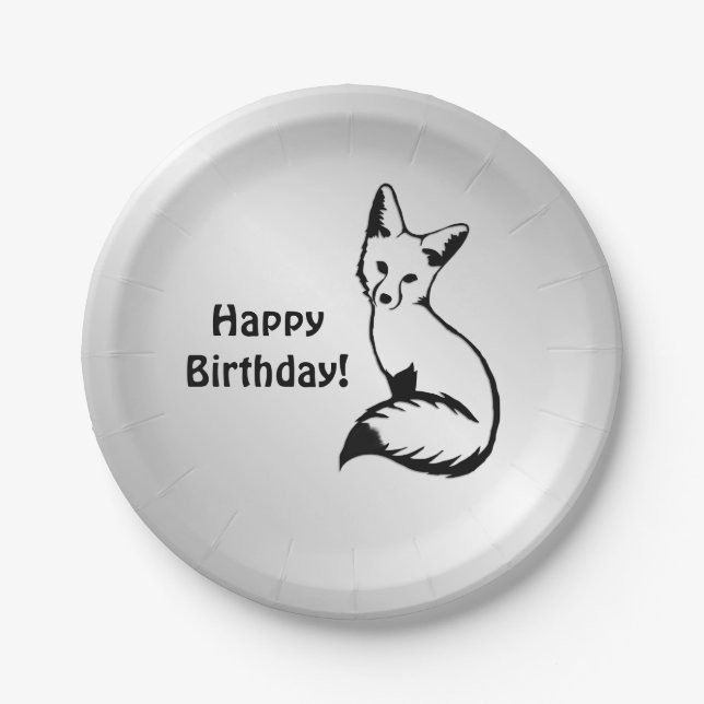 Silver Fox Paper Plate (Front)