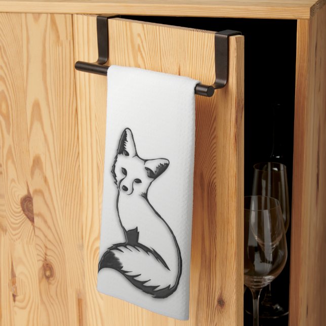 Silver Fox Tea Towel (Thirds Fold)