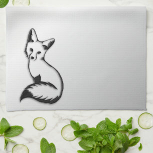 Silver Fox Tea Towel
