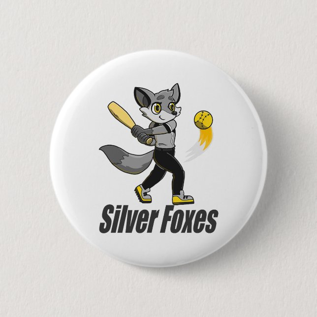 Silver Foxes Softll  6 Cm Round Badge (Front)