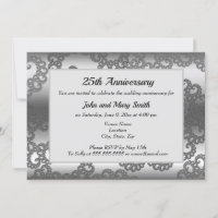 Silver Fractal Anniversary Invitation