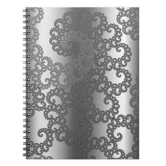Silver Fractal Art Notebook (Front)