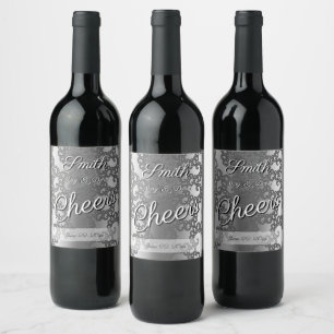 Silver Fractal Wine Label