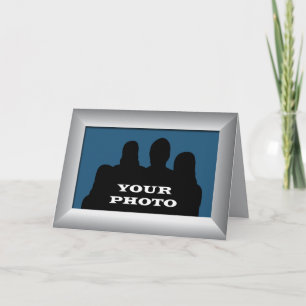 Silver Frame Your Photo 5 x 7 Horizontal Greeting Card