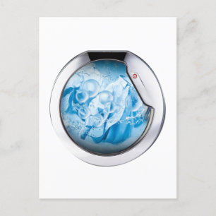 silver framed washing machine animated postcard