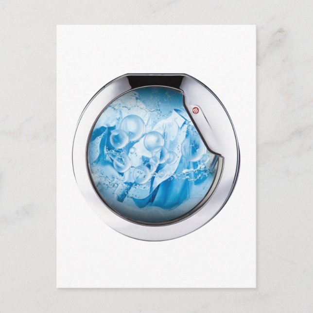 silver framed washing machine animated postcard (Front)