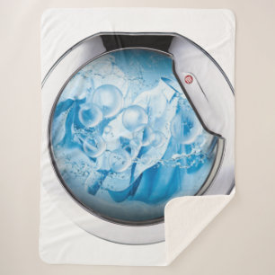silver framed washing machine animated sherpa blanket