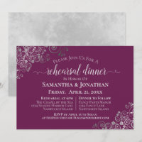 Silver Frills Magenta Wedding Rehearsal & Dinner