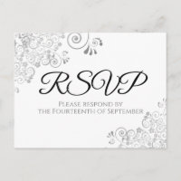 Silver Frills Simple Elegant Wedding RSVP