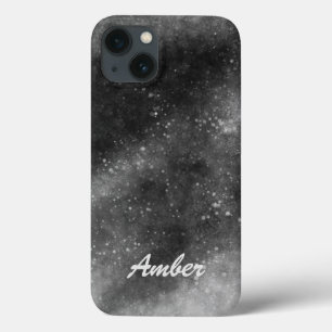 Silver Galaxy Sparkle Abstract Personalised iPhone 13 Case