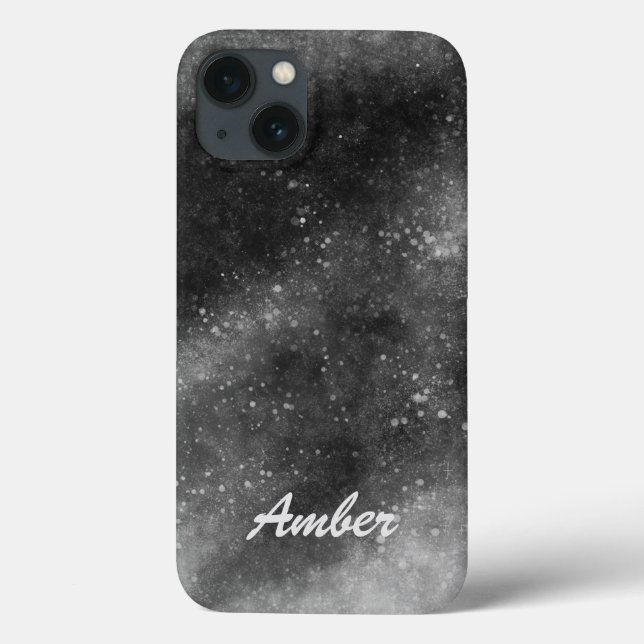 Silver Galaxy Sparkle Abstract Personalised Case-Mate iPhone Case (Back)