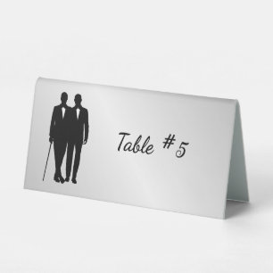 Silver Gay Wedding Grooms with Names and Date 