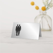 Silver Gay Wedding Grooms with Names and Date 