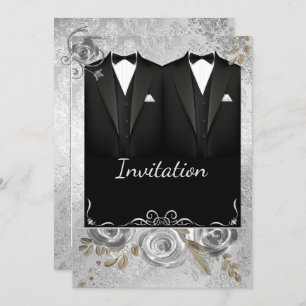 Silver Gay Wedding Invitation