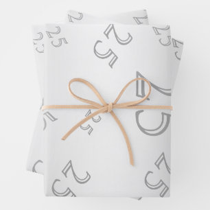Silver Gem & Glitter 25th Birthday Party Wrapping Paper Sheet