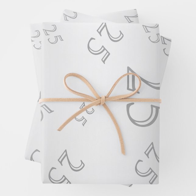 Silver Gem & Glitter 25th Birthday Party Wrapping Paper Sheet (In situ)