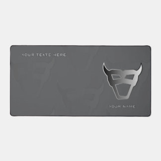 Silver Geometric Bull Pro Gamer Mousepad Desk Mat