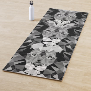 Silver Geometric  Lion Yoga Mat