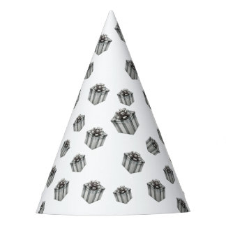 Silver Gift Boxes Elegant Holiday Premium Party Hat
