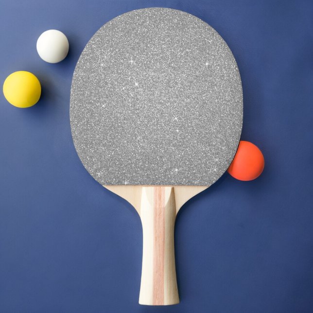 Silver Girly Glitter and Sparkle Ping Pong Paddle (Creator Uploaded)