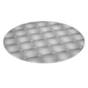 Silver Glam Diamond Blush Pink Cutting Board